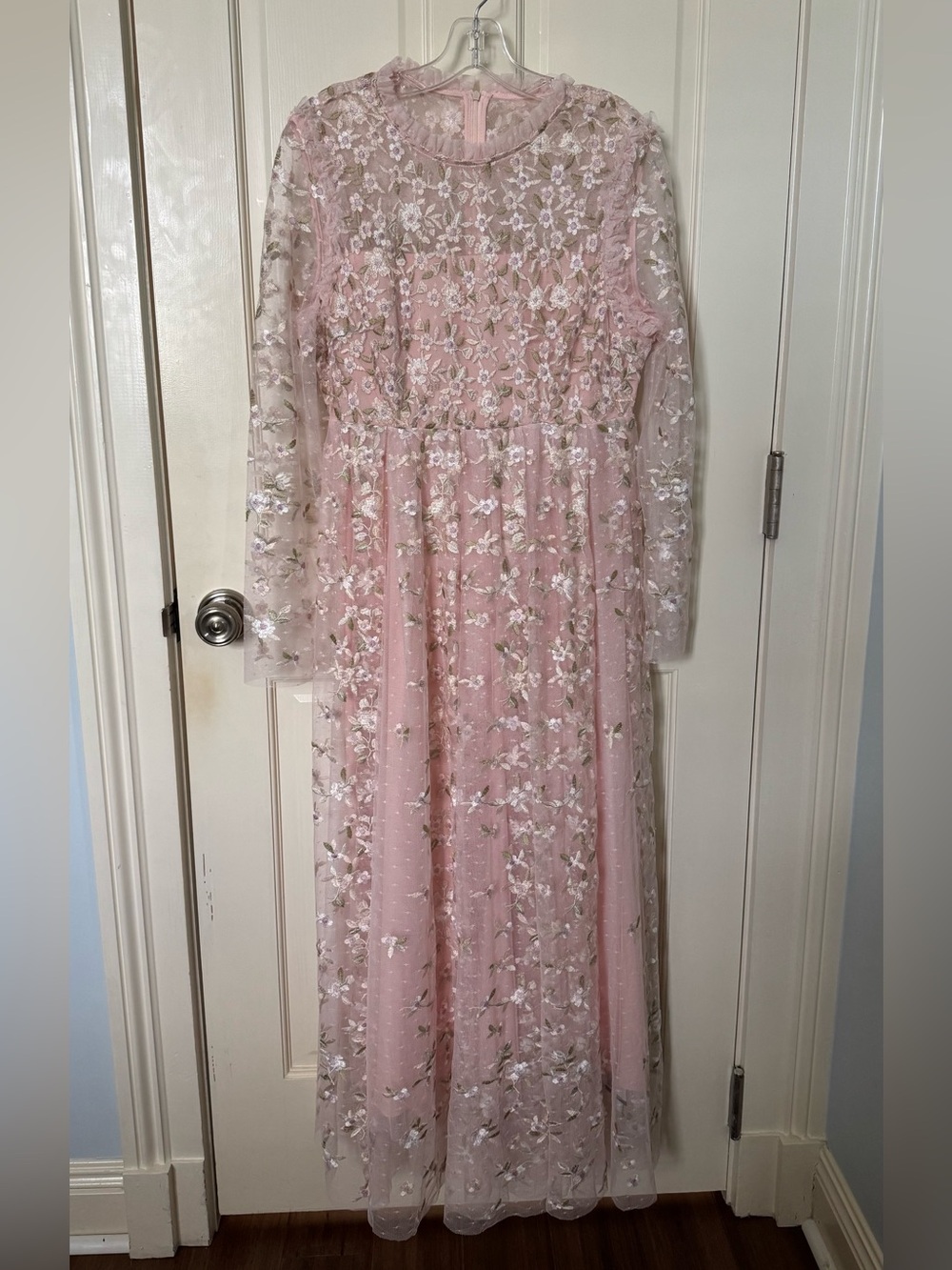 NWT BURRYCO Pink Embroidered Floral Tulle Dress XL/8